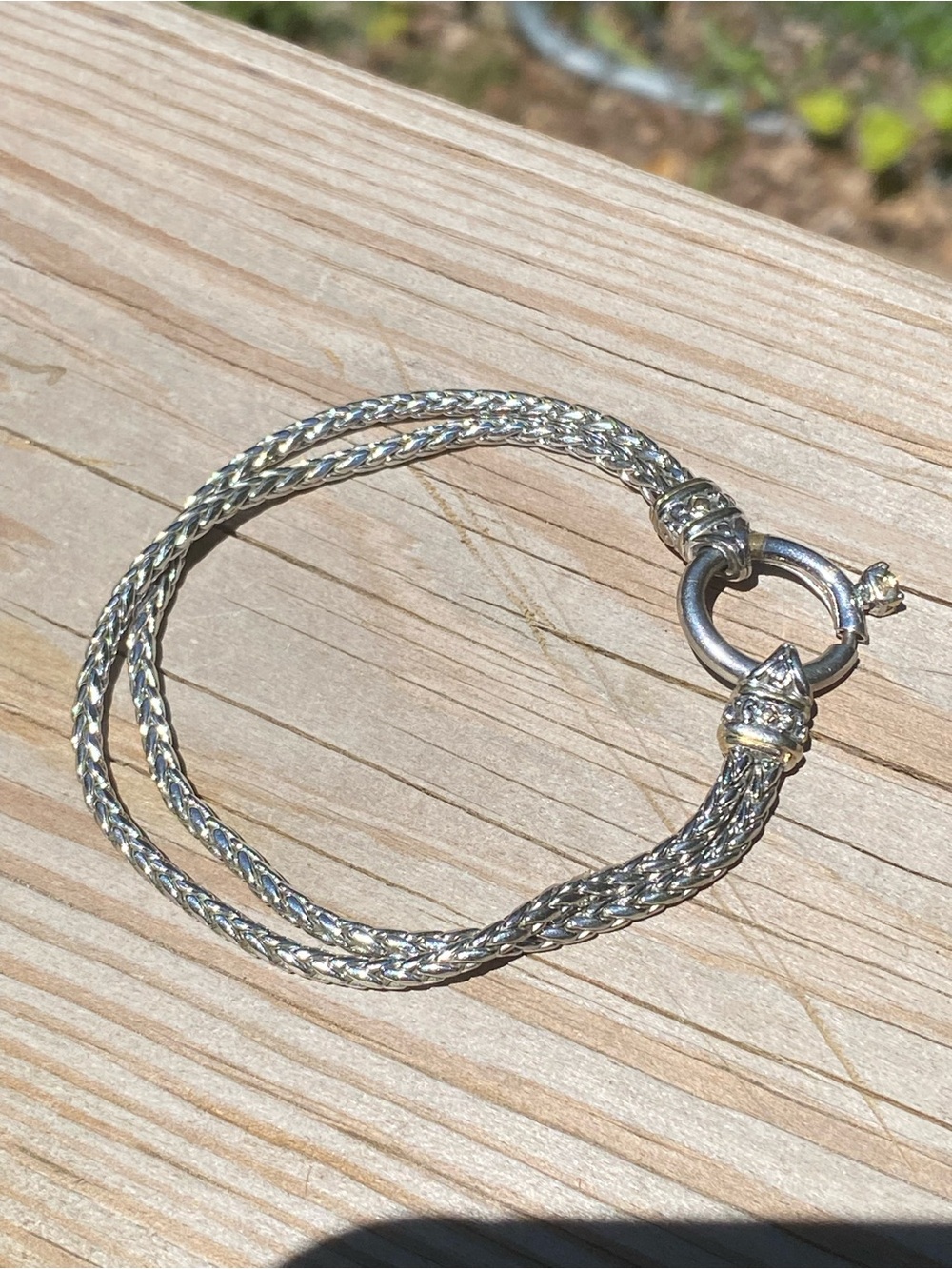 Spring Ring Double Strand Foxtail Bracelet 7